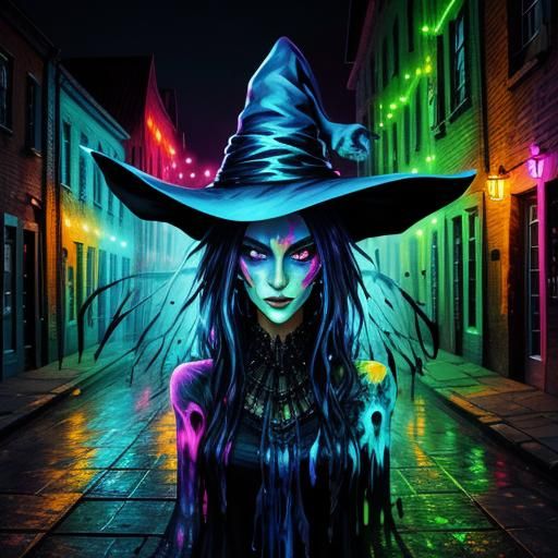 Beautiful Witch in Haunted Town, Graffiti Art