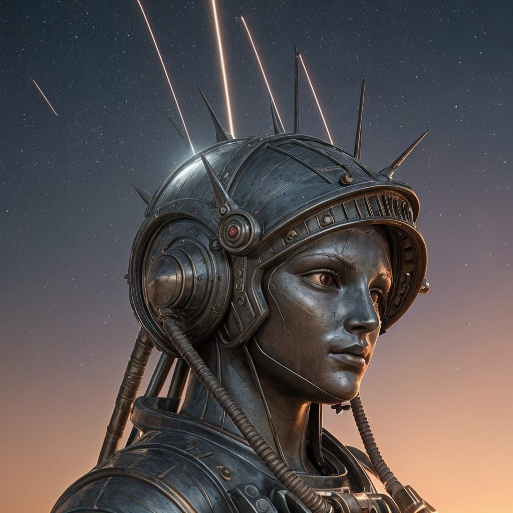 Statue of Liberty as Astronaut: Detailed Matte Painting