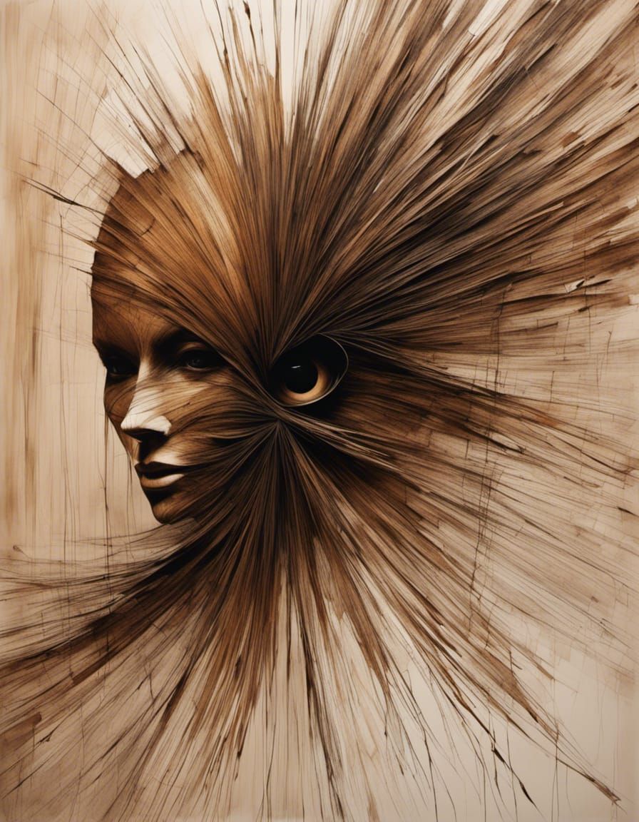 Surreal Eye Peeking Through Gauzy Curtain