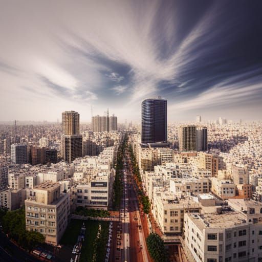 Peaceful Coexistence in Modern Tel Aviv: Digital Painting