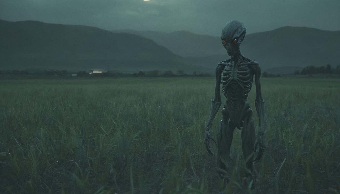 Eerie Alien Encounter in Rural Crop Circle