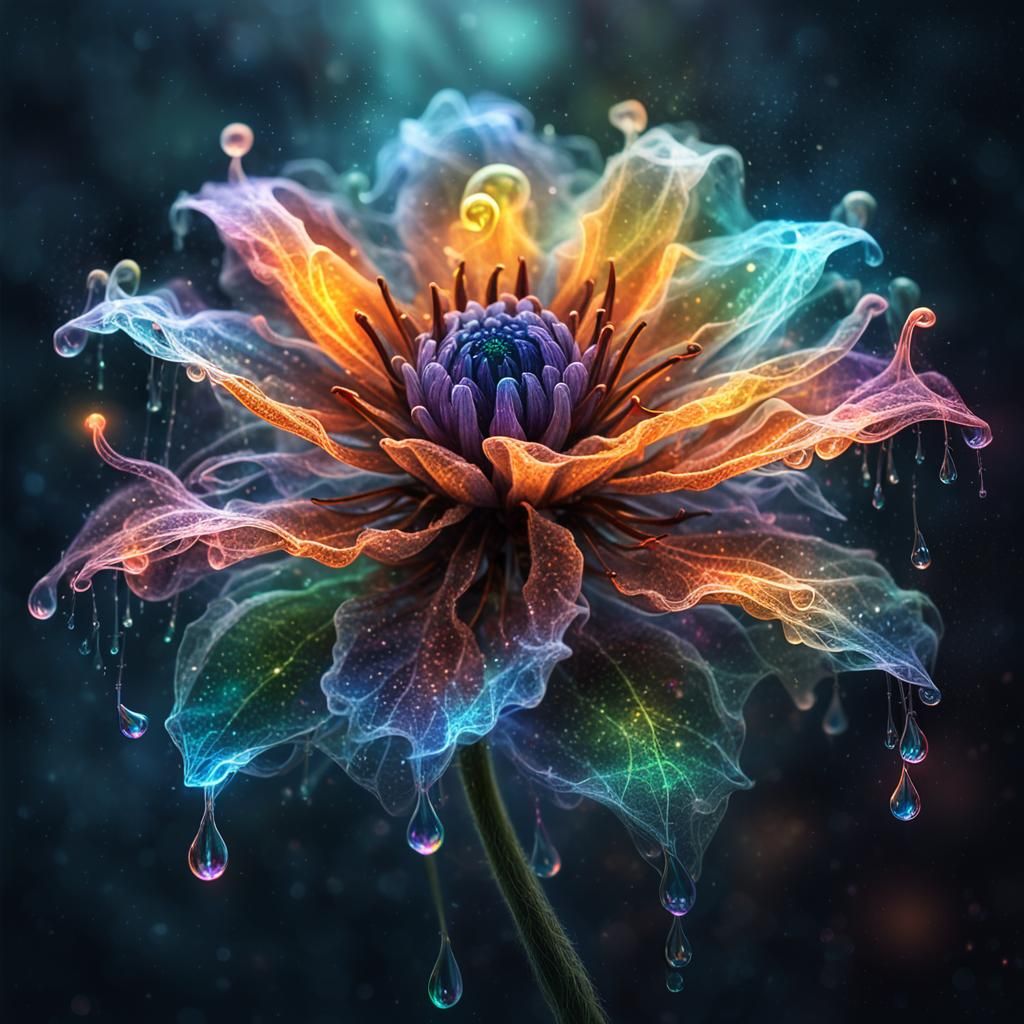 Glowing Magical Flower in Surreal Photo-realistic Style