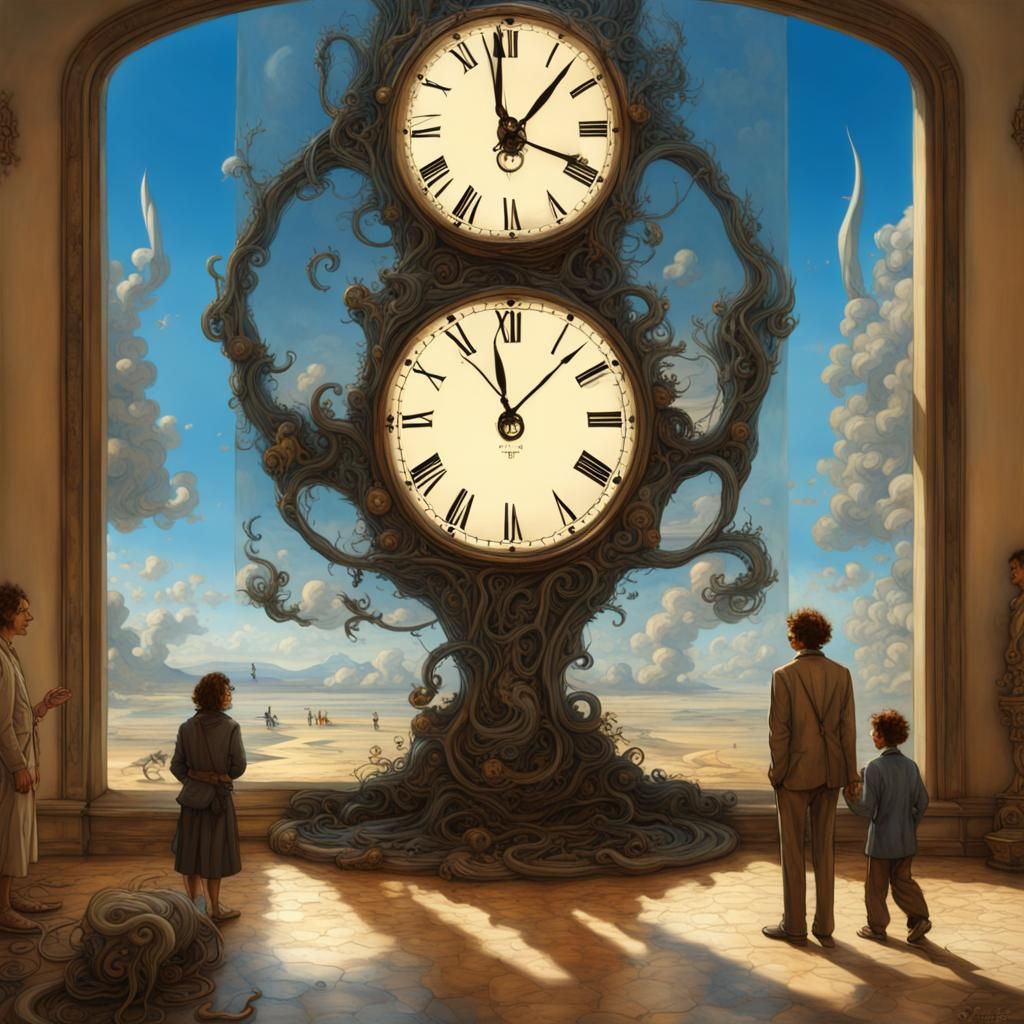 Surreal Clock at the Edge of Reality