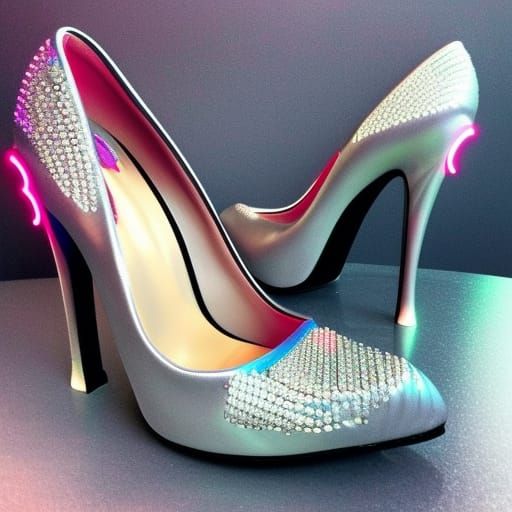 Elegant Cyberpunk Heels with Rhinestones