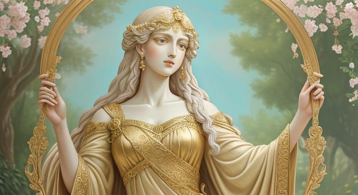 Aphrodite in Renaissance Oil Painting Style