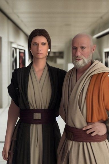 Hyper Detailed Cel-Shaded Jedi Couple