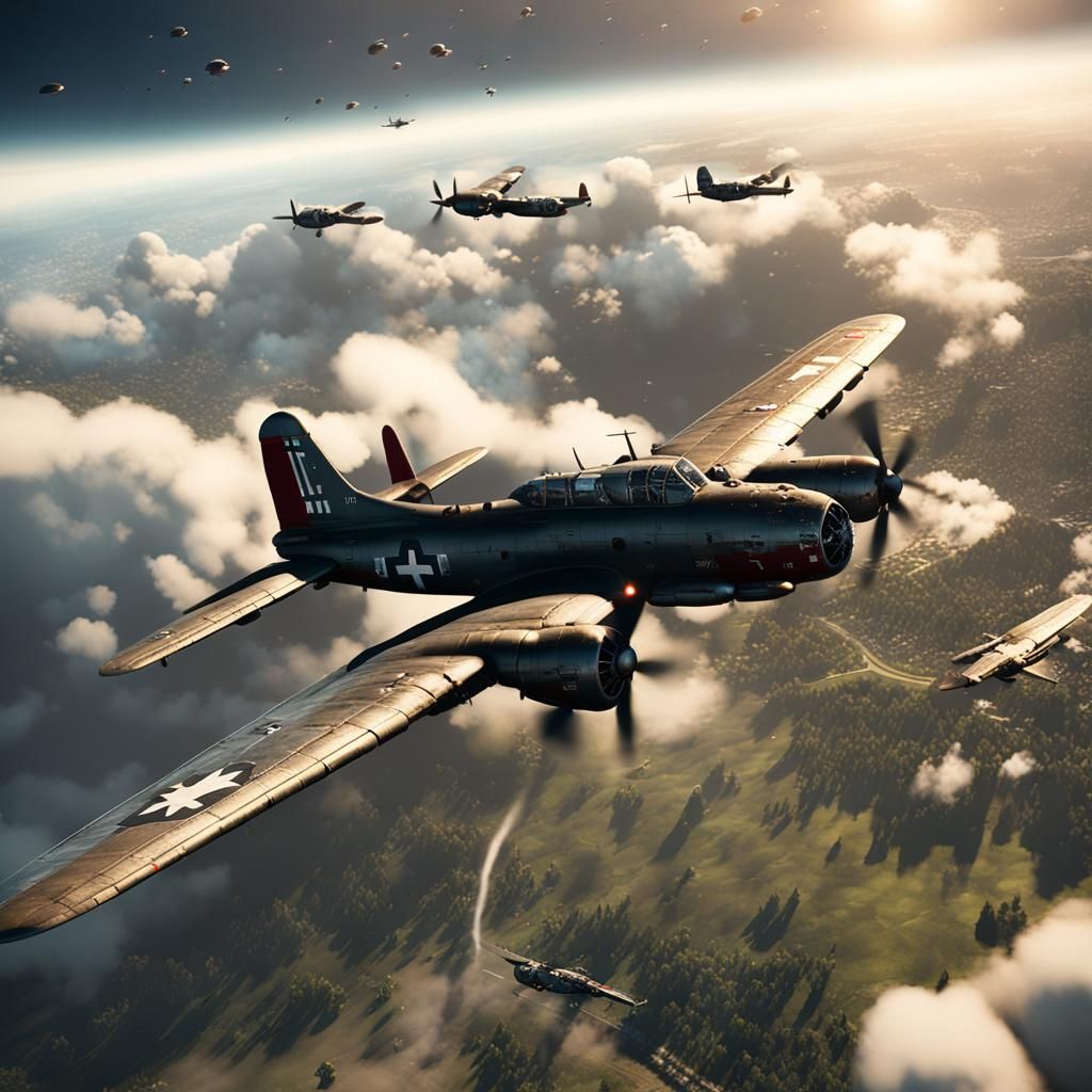 B-17 Bomber Exploding Wing: 3D Game Cinematic