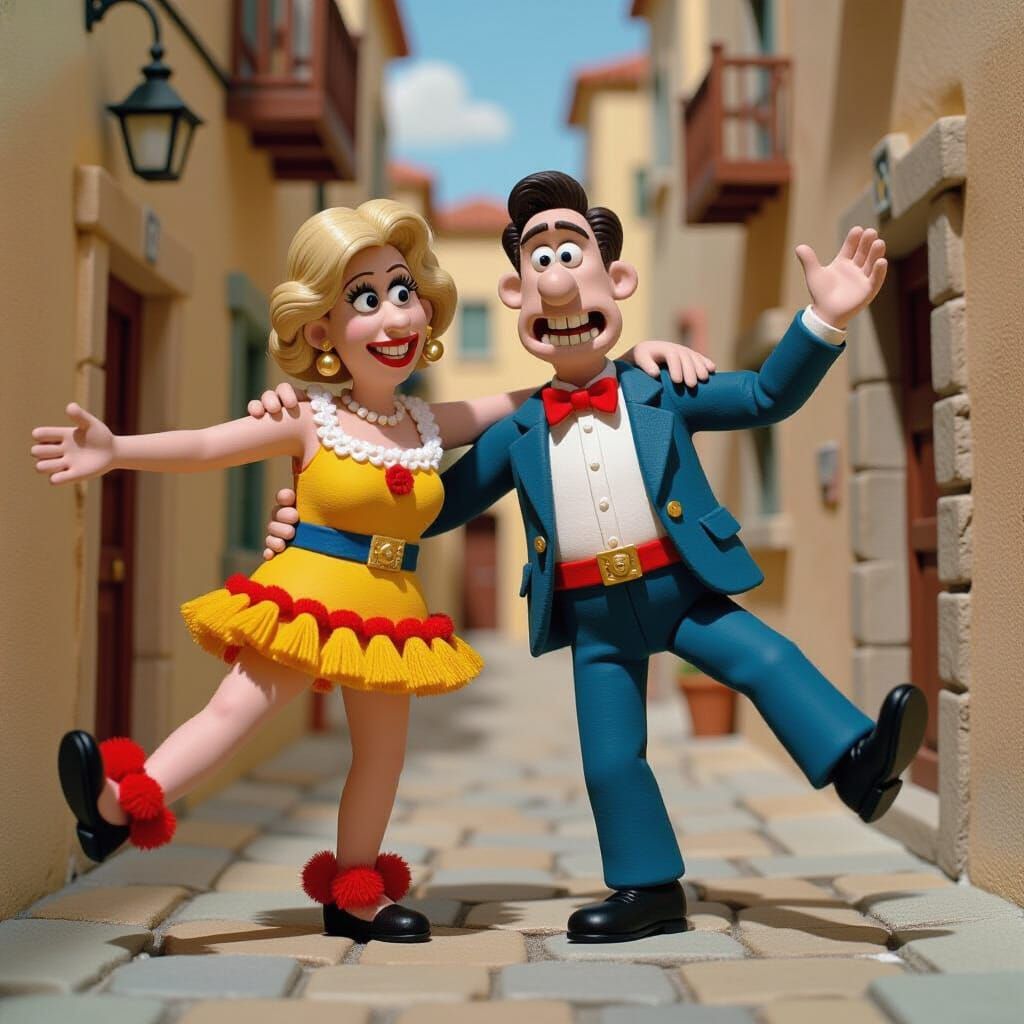 Trump & Biden Dance Sirtaki in Claymation Style