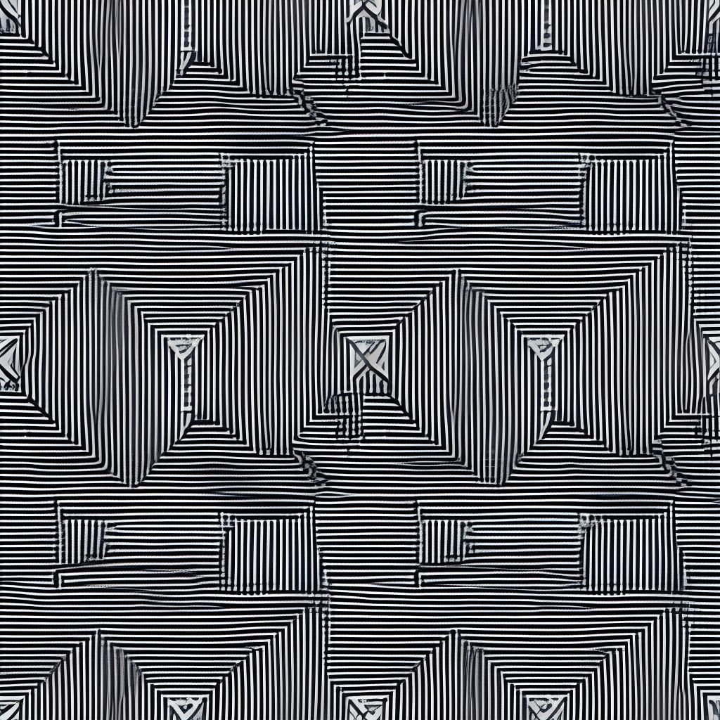 Futuristic Metropolis in Black and White Outline