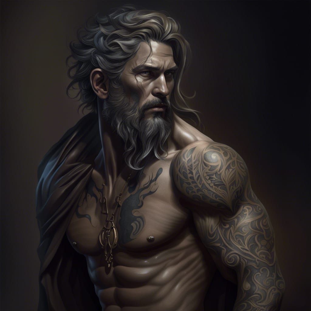 Greek God Tattoo Sleeve in Ultra-Realism Style