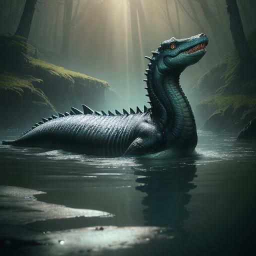 Mysterious Loch Ness Monster in Detailed 3D Render