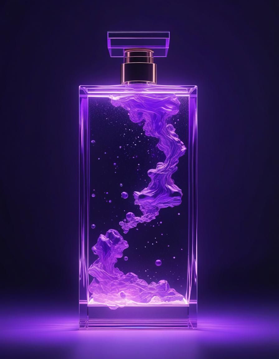 Ethereal Perfume: Minimalist Art with Neon Lighting