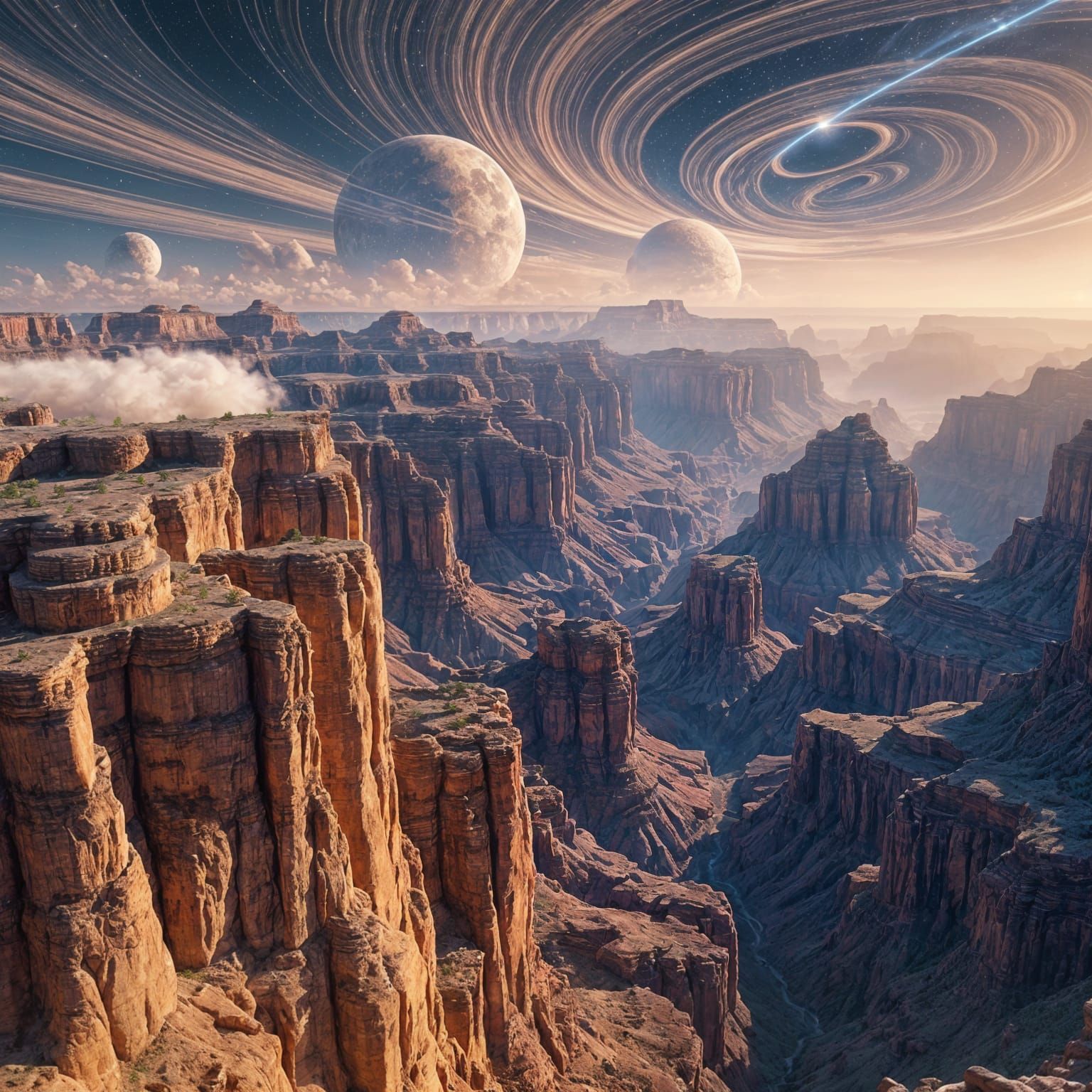 Grand Canyons of Space-Time: A Fantastical Concept Art