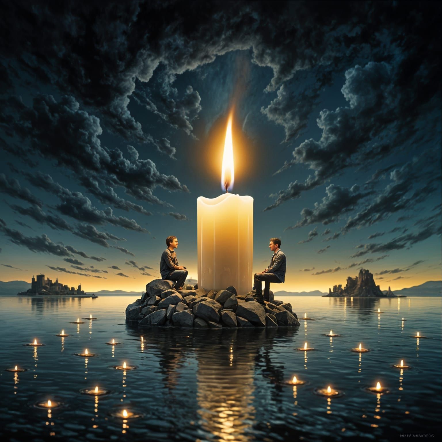 Flickering Candle in Darkness: A Study in Light