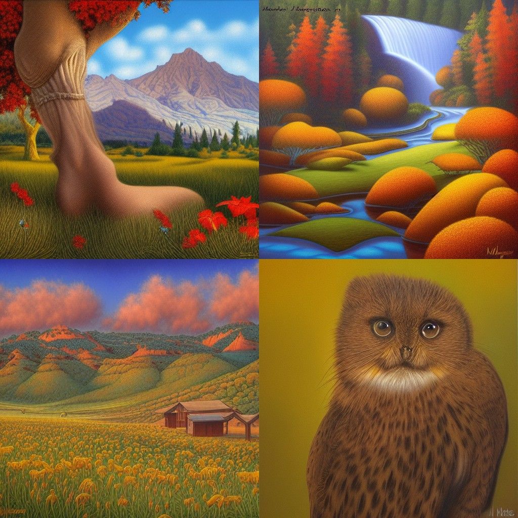 Surreal Figures in Dreamlike Landscape