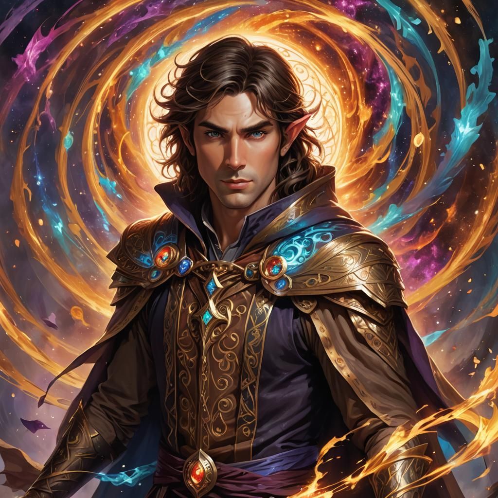 Half-Elf Sorcerer Channels Wild Magic in 3D Anime Art