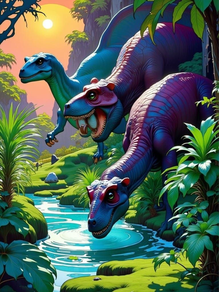 Ancient Battle Scene in Dreamlike Sci-Fi Comic Book Style