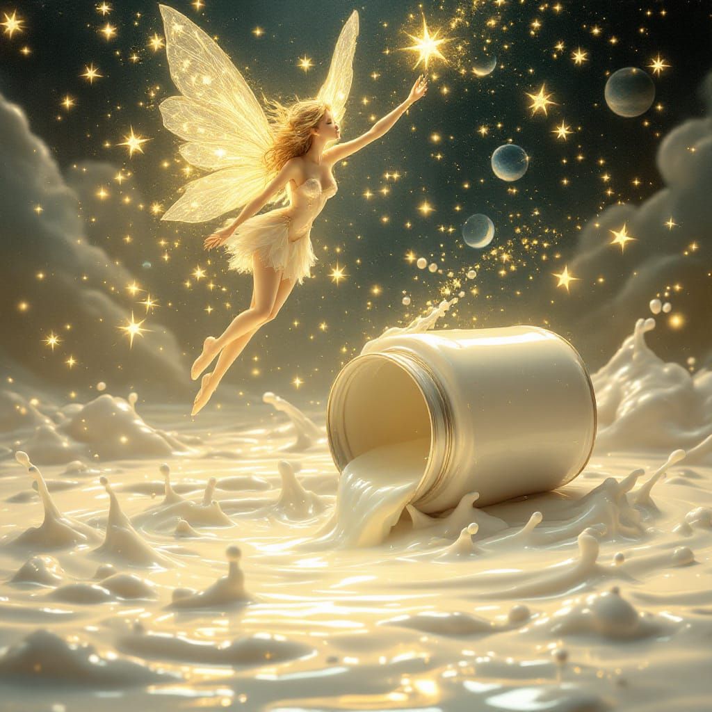 Cosmic Milk Spill with Golden Fairy Blessing