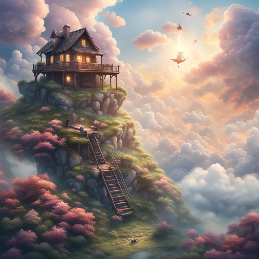 Heavenly Cabin: Epic Digital Matte Painting