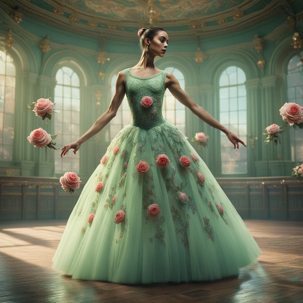 Musclebound Ballerina in Lacy Rose Tutu