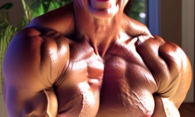 Muscular Grandma Bodybuilder with Ripped Physique