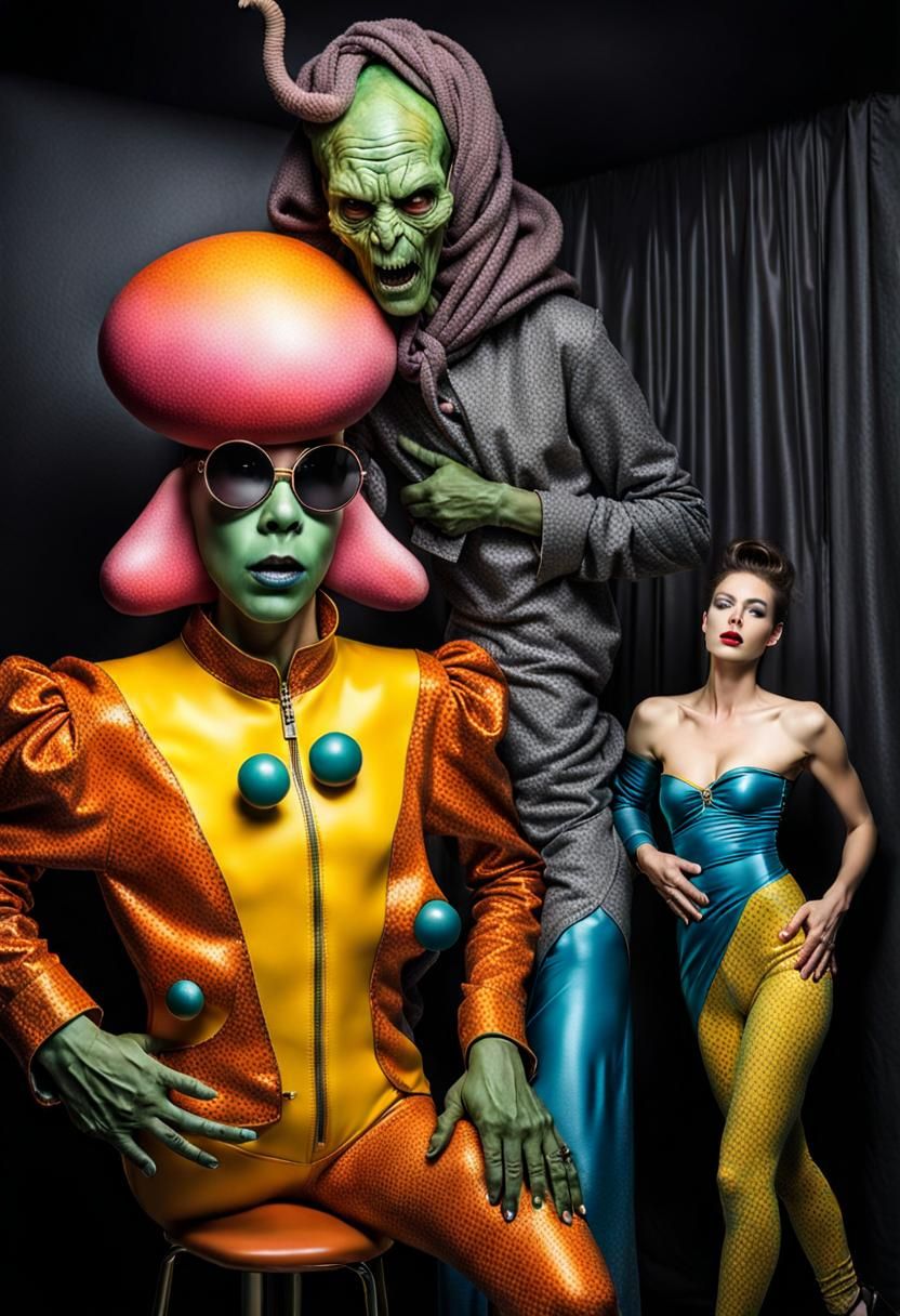 Extravagant Alien Characters in a Cosmic Dreamscape