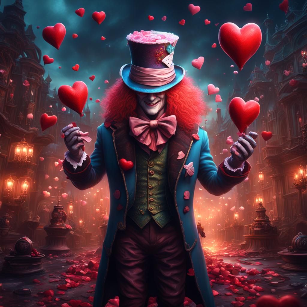 Mad Hatter's Valentine's Day: Detailed Fantasy Art