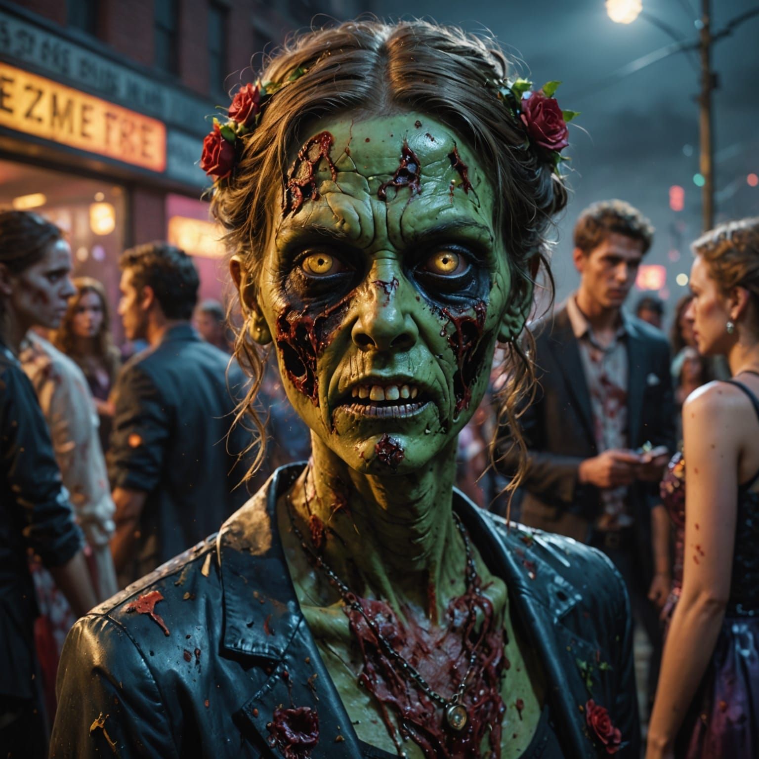 Zombie Prom Night: Hyperrealistic Splash Art