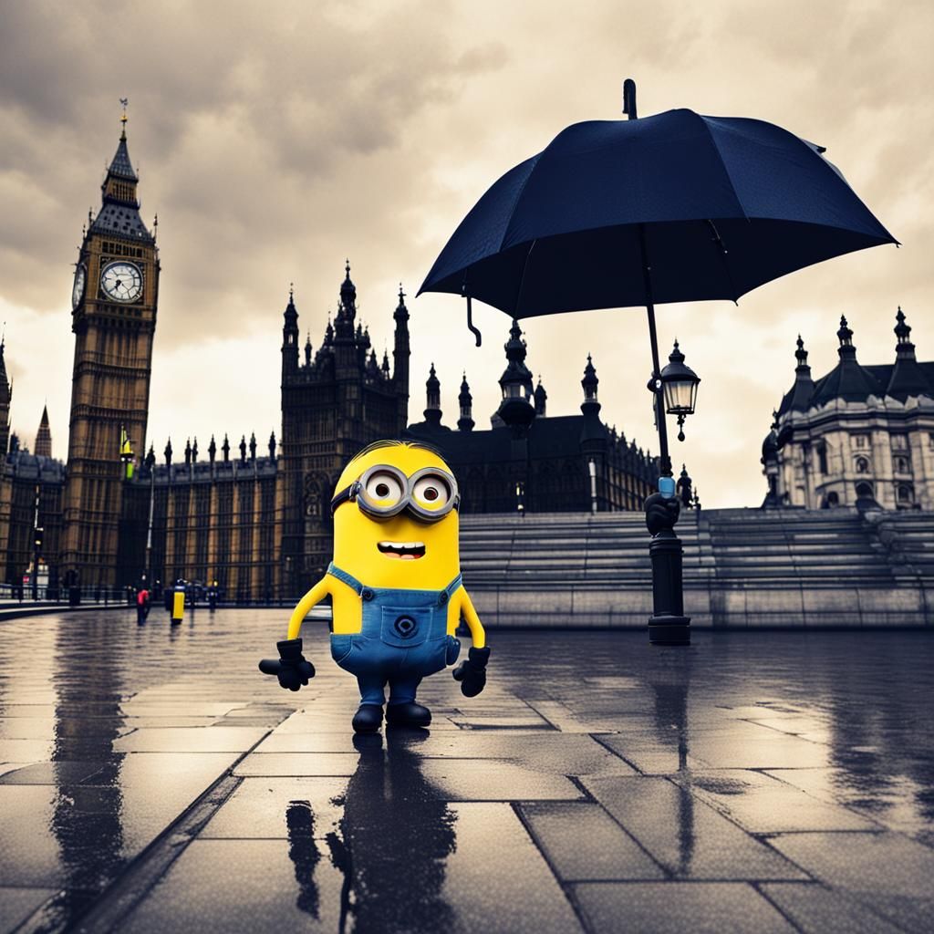 Minion Tourist at Big Ben in London