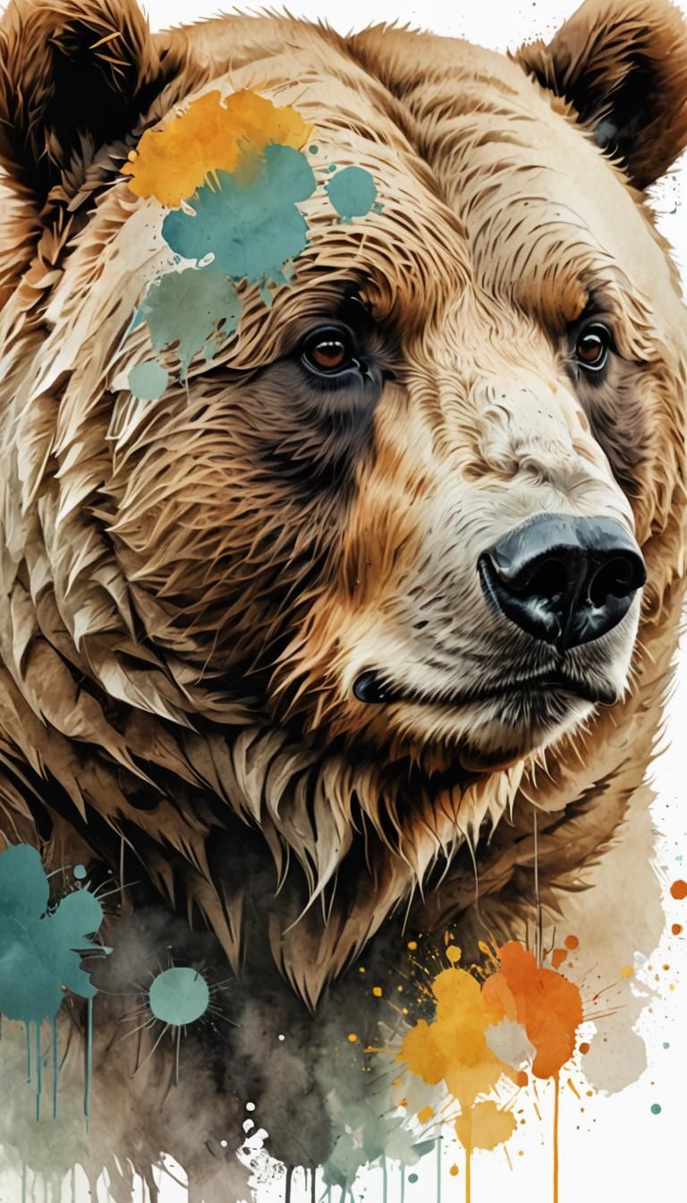 Cute Minimalist Bear Clipart in Pastel Colors