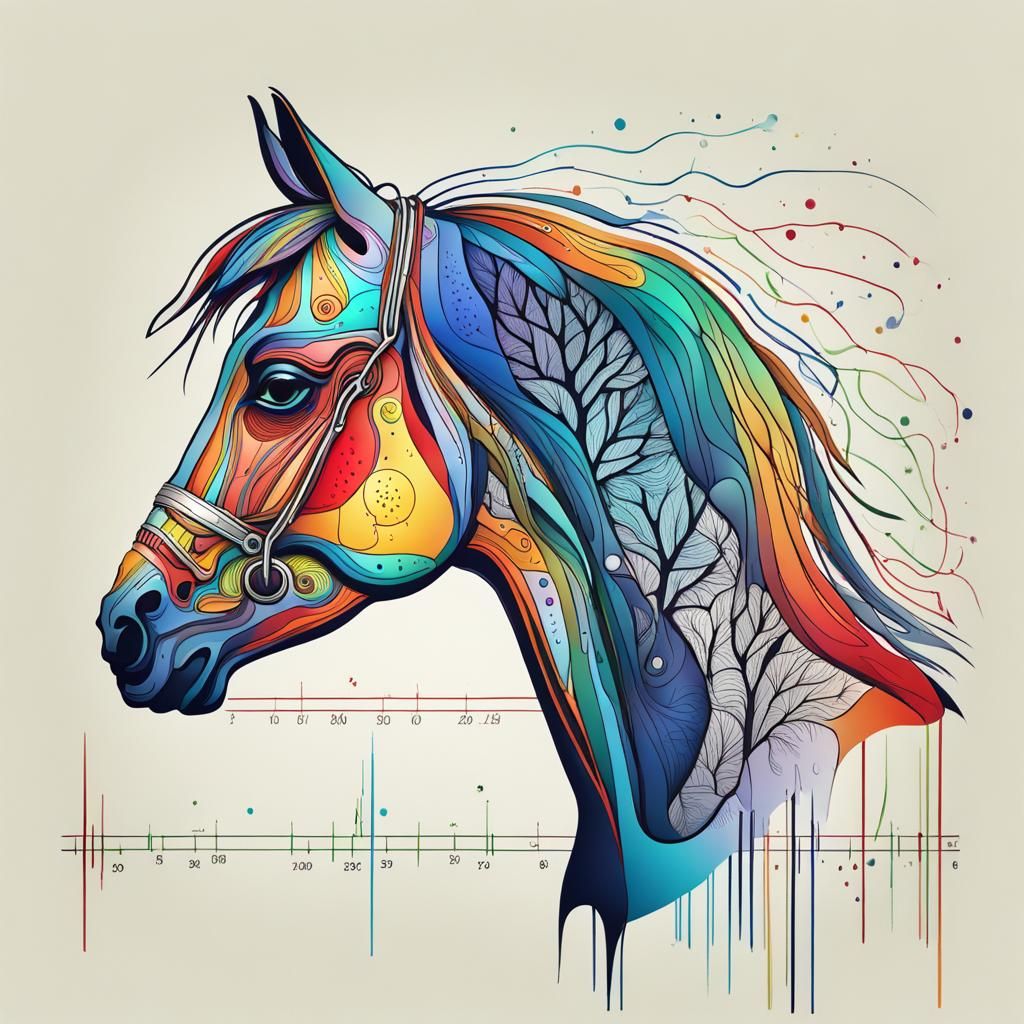Neurographic, therapy, line, color, horse