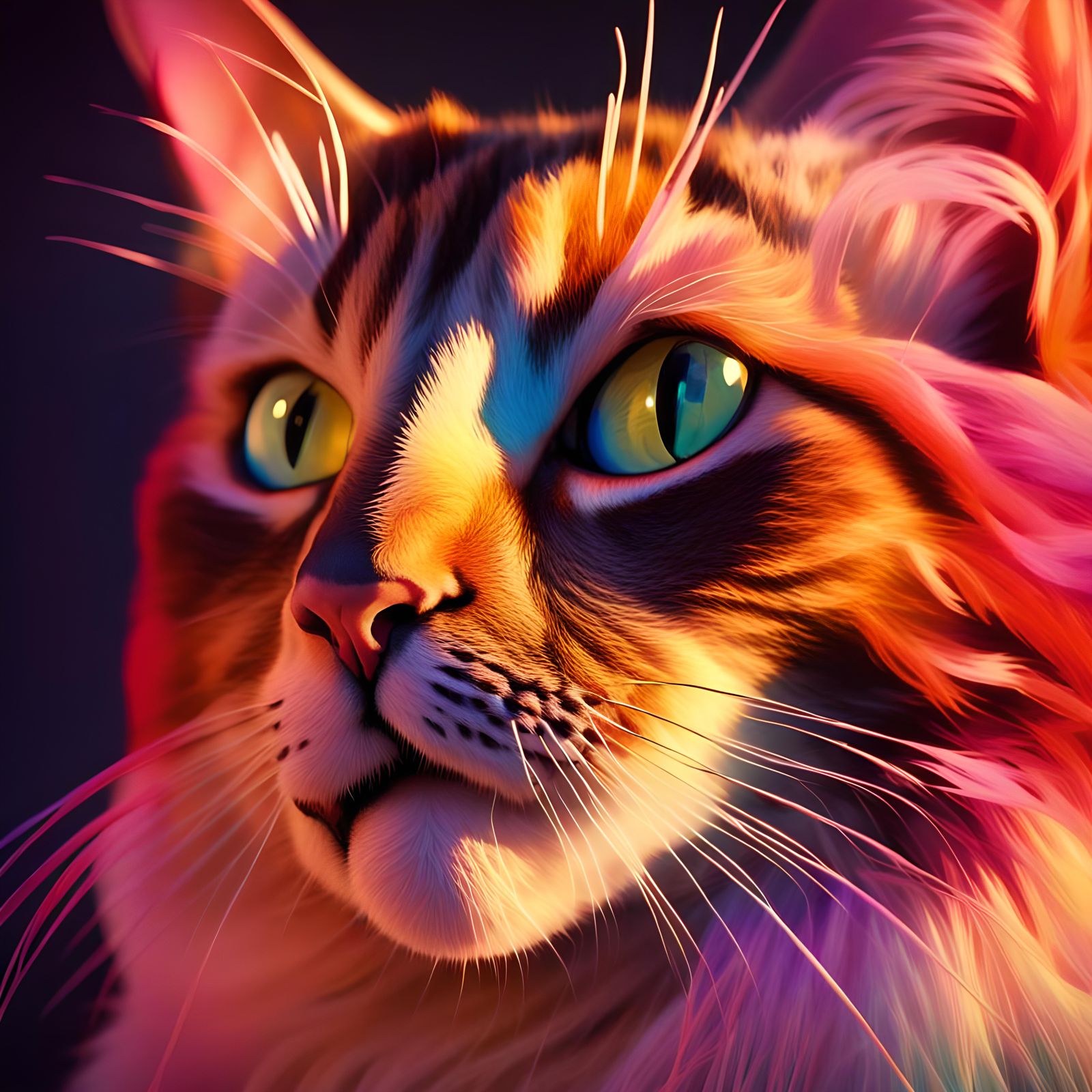 Hyperdetailed Cat Portrait in Anime Style