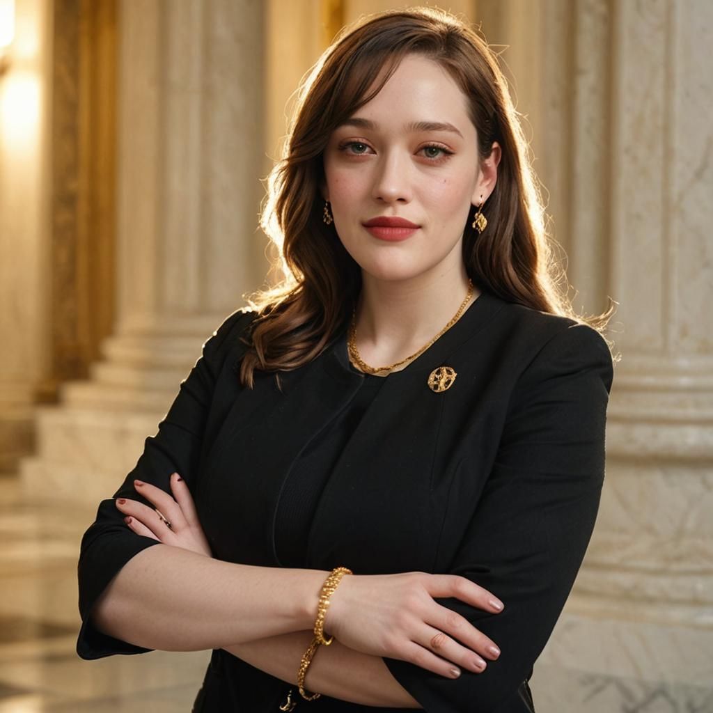 Photorealistic Portrait of Kat Dennings as Congresswoman