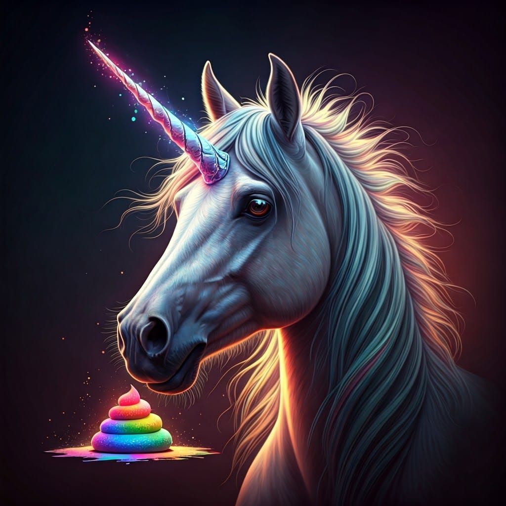 Unicorn Portrait in Art Nouveau Style