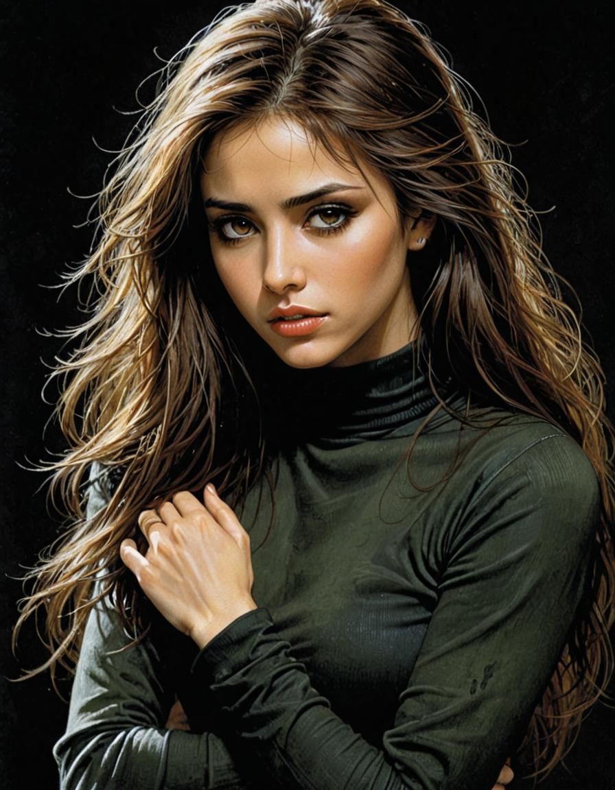 Lebanese Woman Illustration in Romantic Style