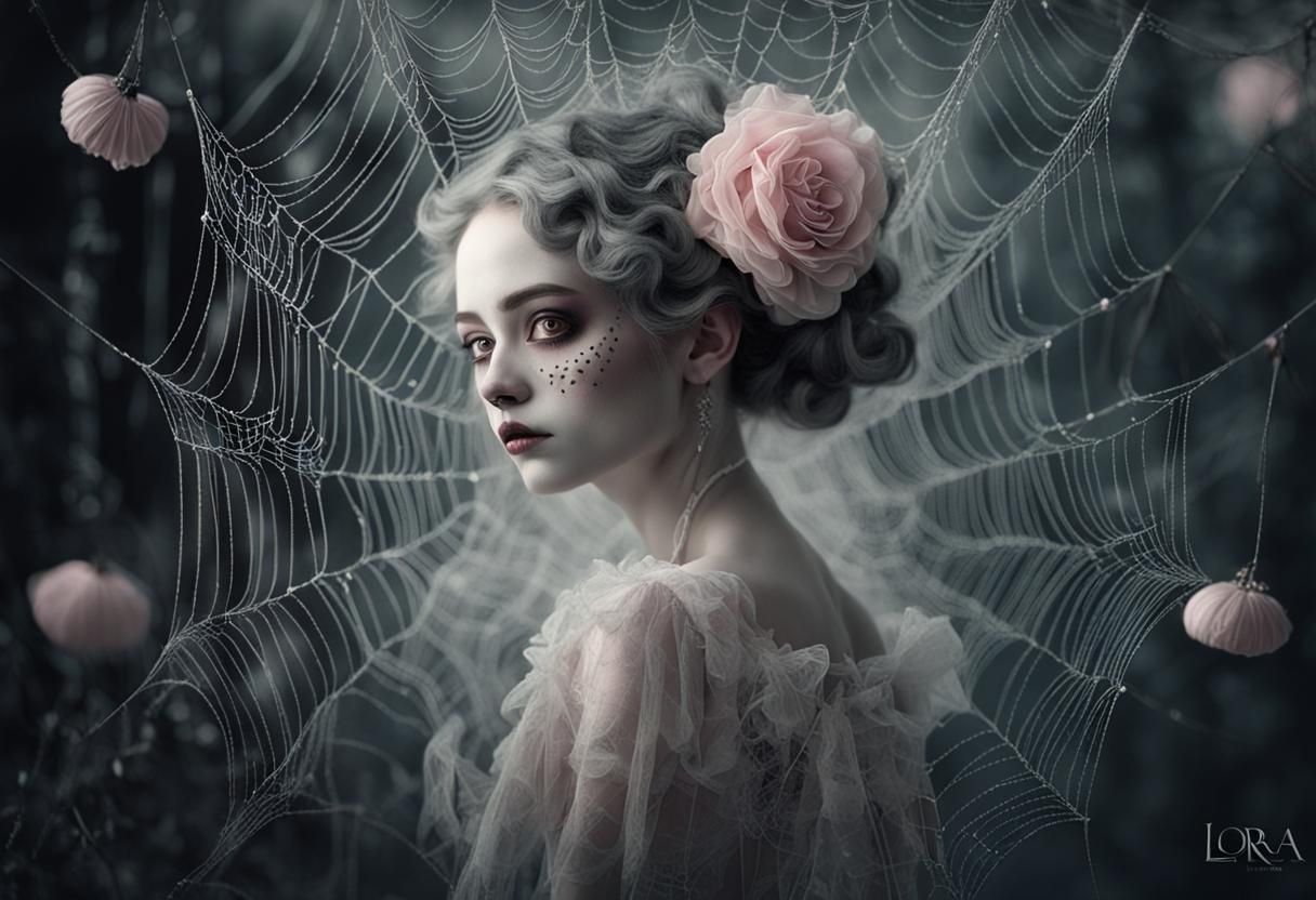 Pierrot in Spiderweb: Ethereal Victorian Fantasy