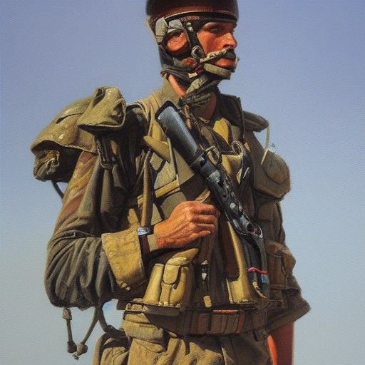 Soldier Portrait in Oil Painting Style
