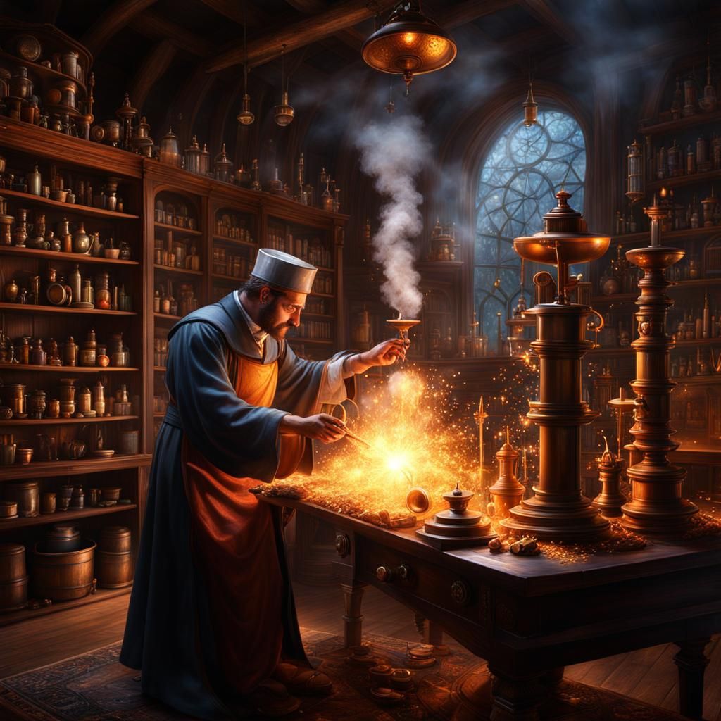 Magical Alchemist's Laboratory: Detailed Octane Render