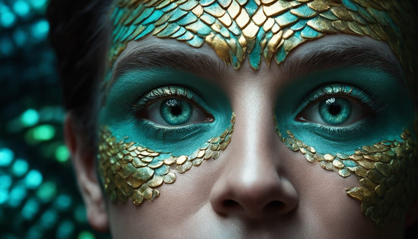 Surreal Fish-Human Hybrid Portrait in Tretchikoff Style