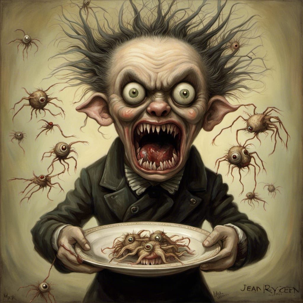 Terrifying Monster About to Devour a Person