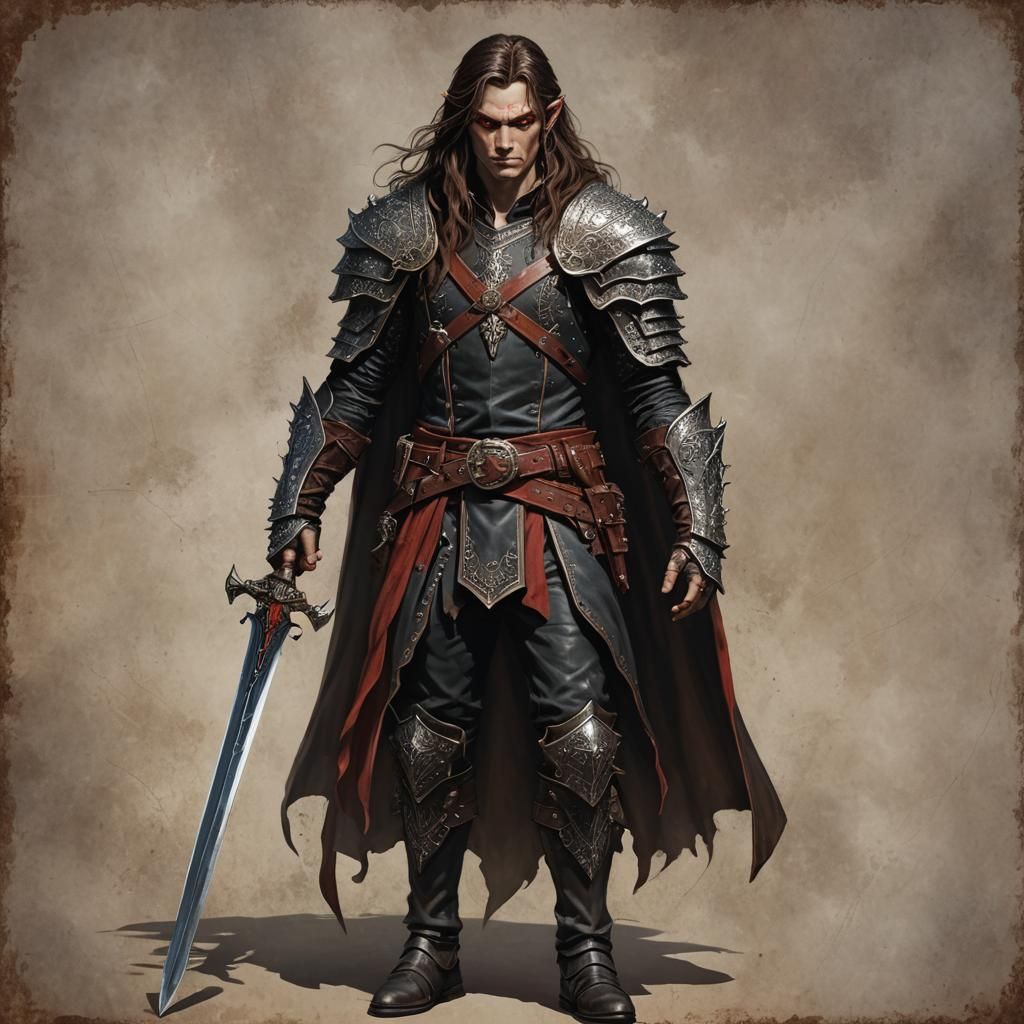 Half-Elf Magus in Hellscape Concept Art