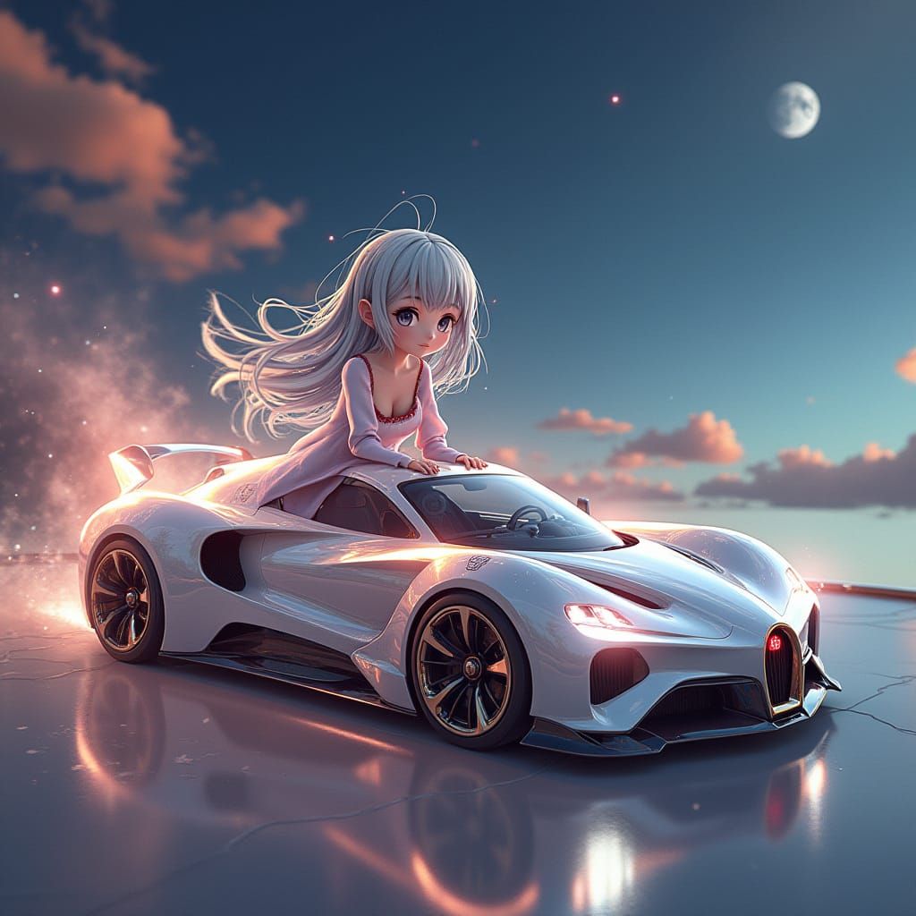 Anime-Inspired Racing Car Girl Unfolds in Elegant Luxury Sty...