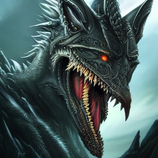 Ferocious Daemonic Sea Jackal: A Digital Matte Painting