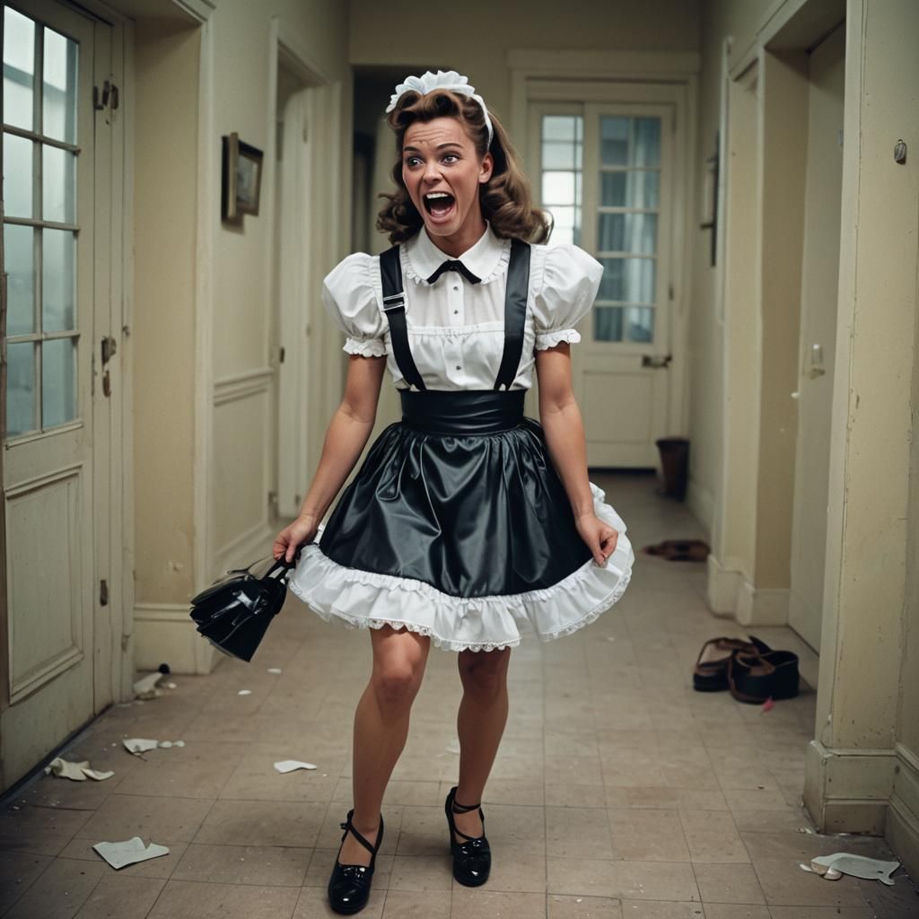 Bodybuilder Sissymaid Struggles in Heels: Cinematic Still