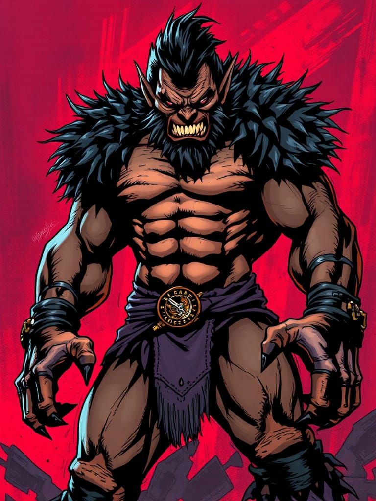 Fierce Aggro Character: Intense Illustration