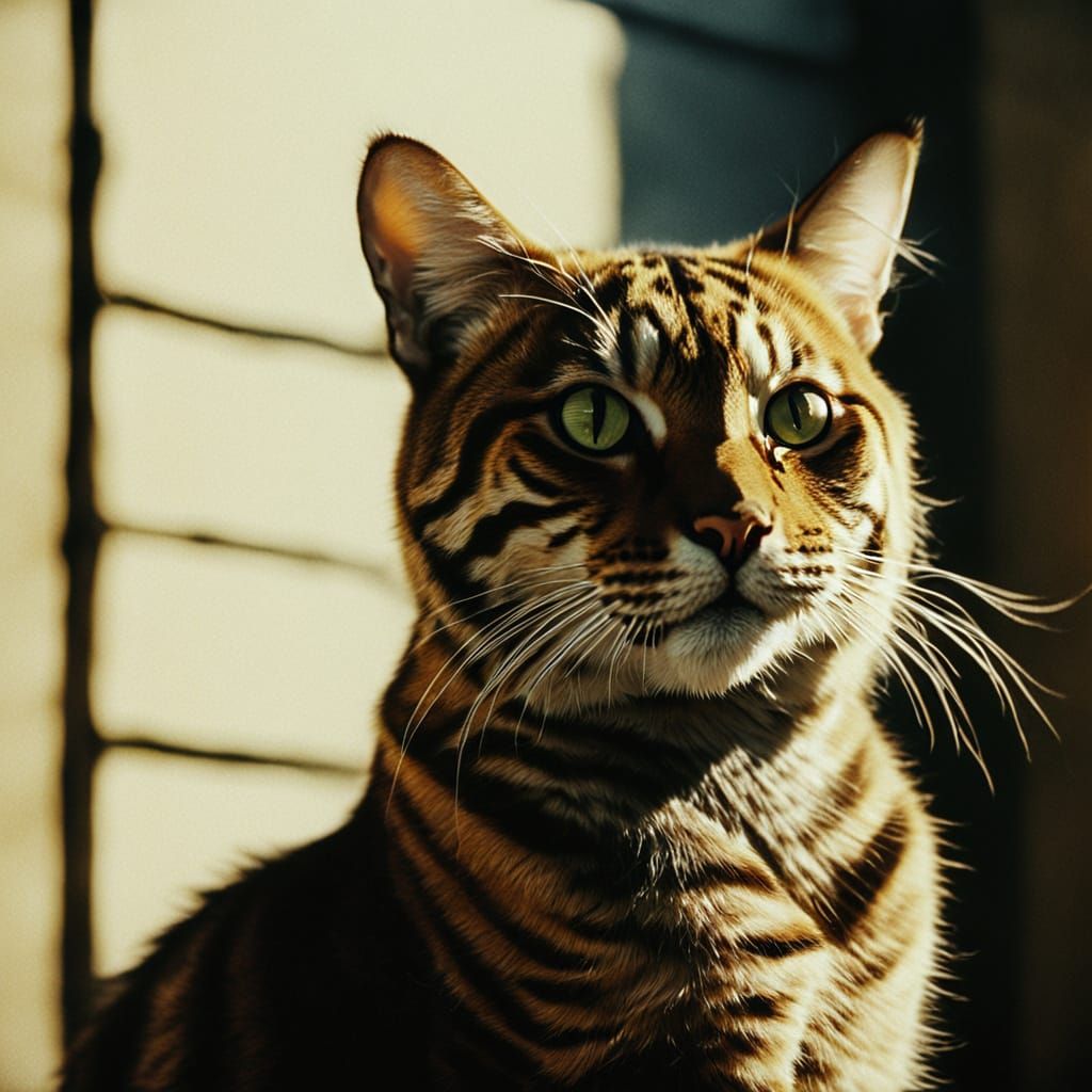 Tiger Cat in Film Noir Style, Cinematic