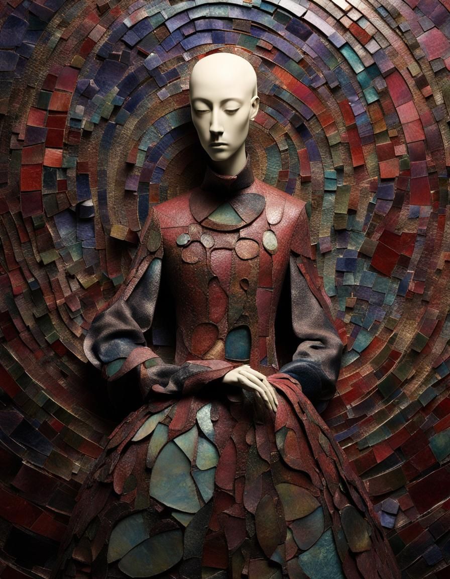 Visceral Abstract Sculpture with Deep Shadows