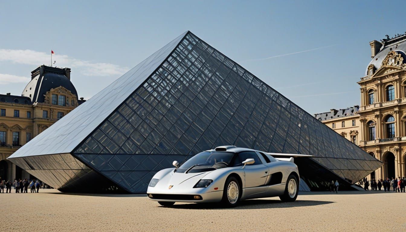 Citroën at the Louvre in Moebius Style