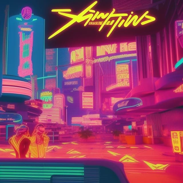 Cyberpunk Neon Las Vegas 2049 Synthwave