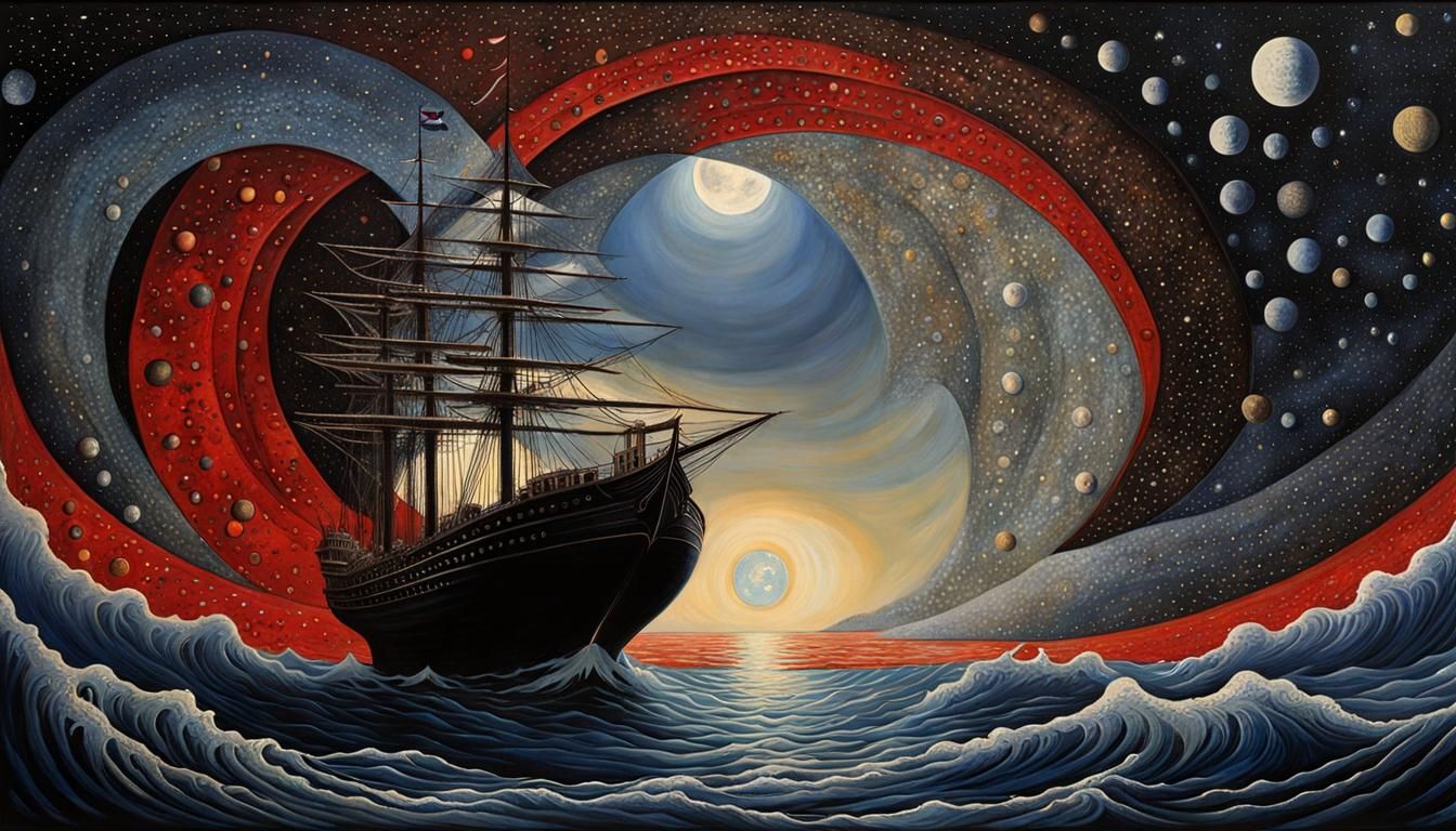 Ethereal Seascape with Enchantress in Surrealist Style